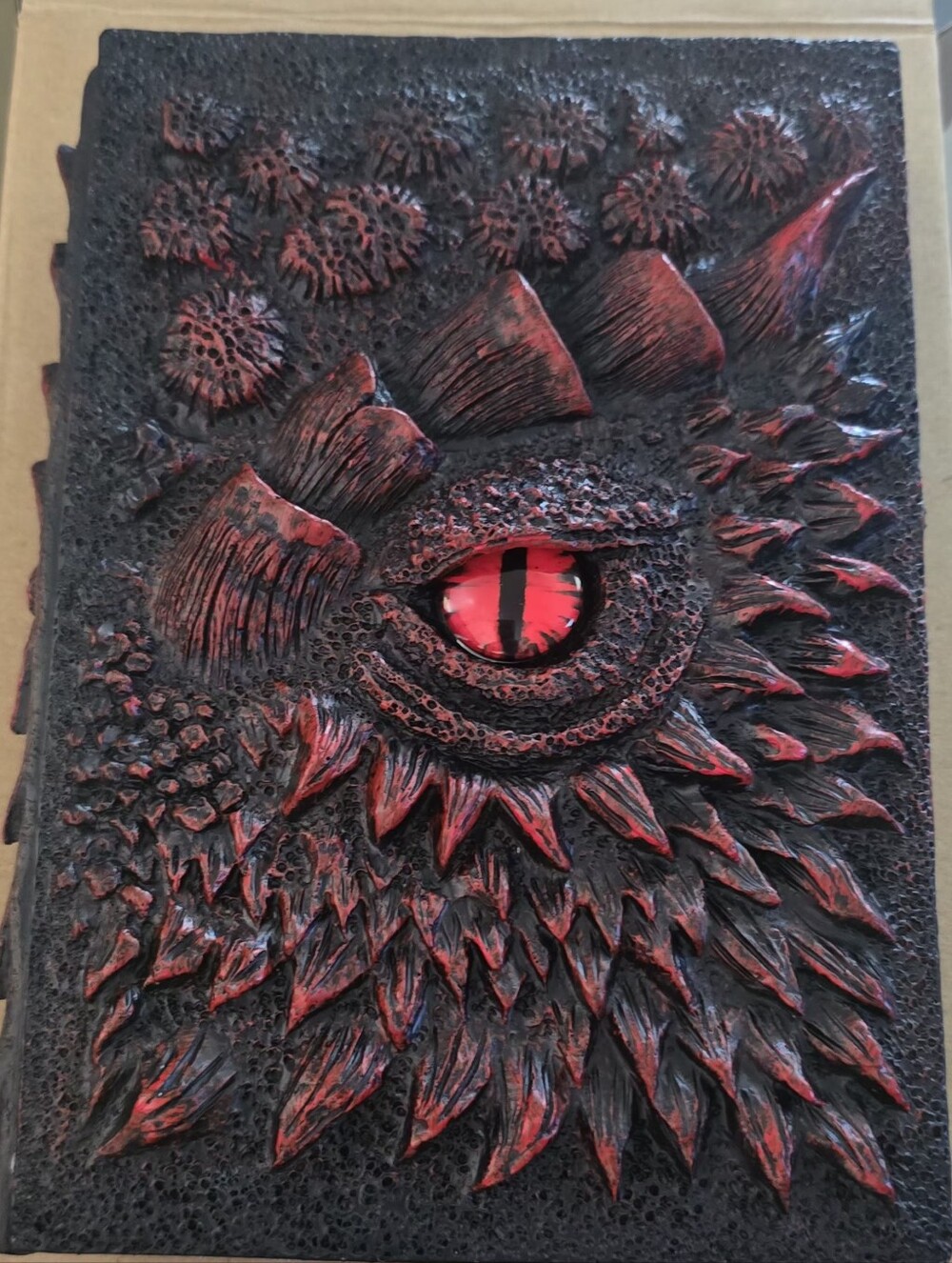 Handcrafted Red 3D Embossed Dragon Eye Journal/Diary